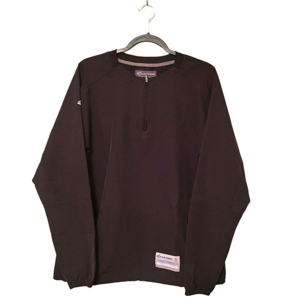 Easton Sports Mens Pullover Black S 1/4 Zip Active Shirt